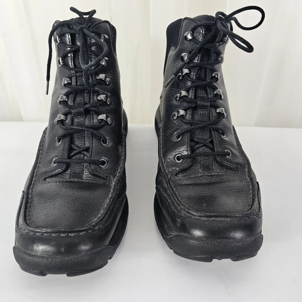 Cole Haan black leather lace up boots NikeAir soles size 11